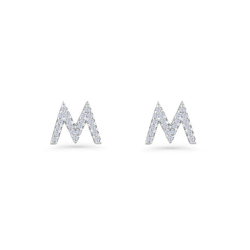 Initial M Stud Earring